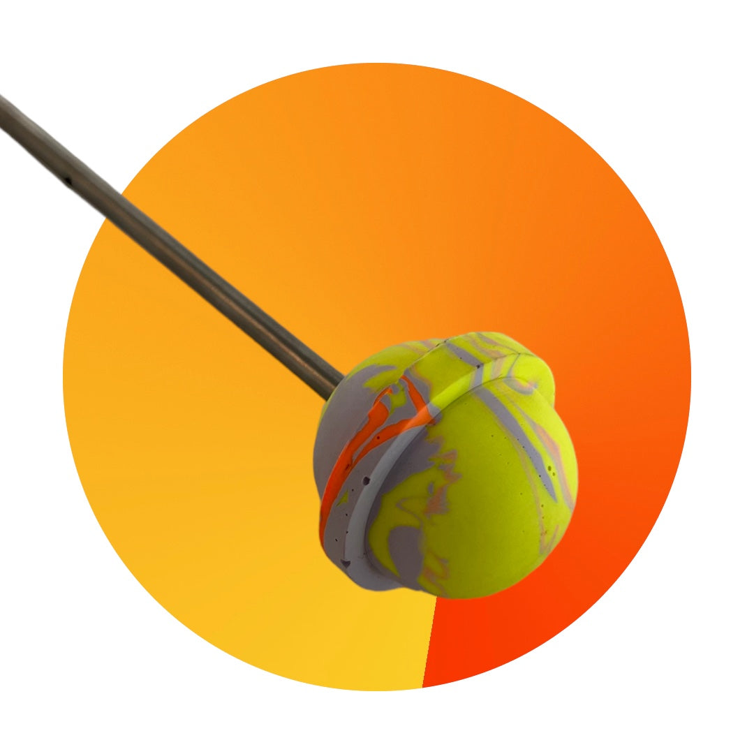 Yellow marble lollipop