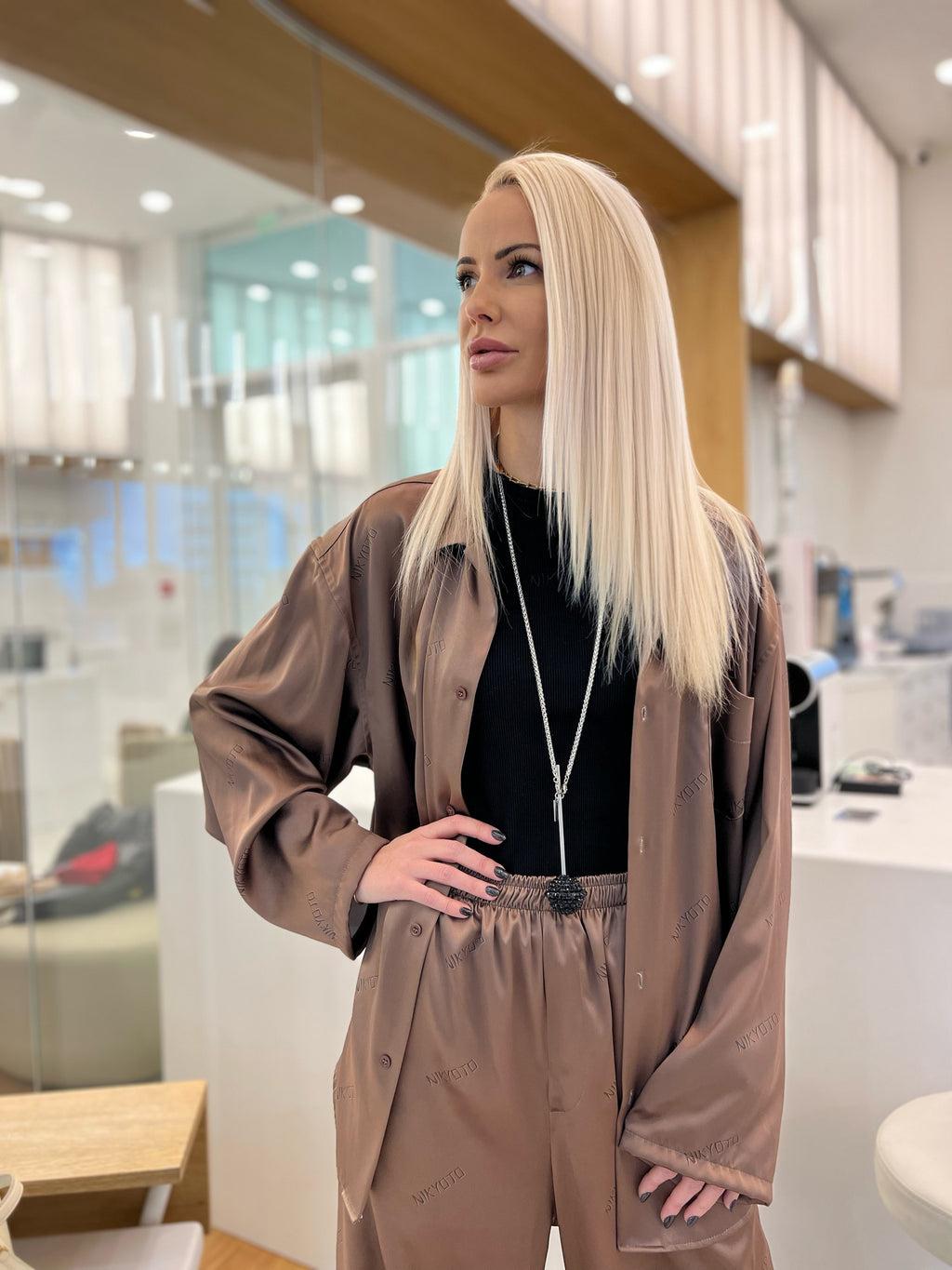 Brown Nikyoto Monogram All season pyjama set