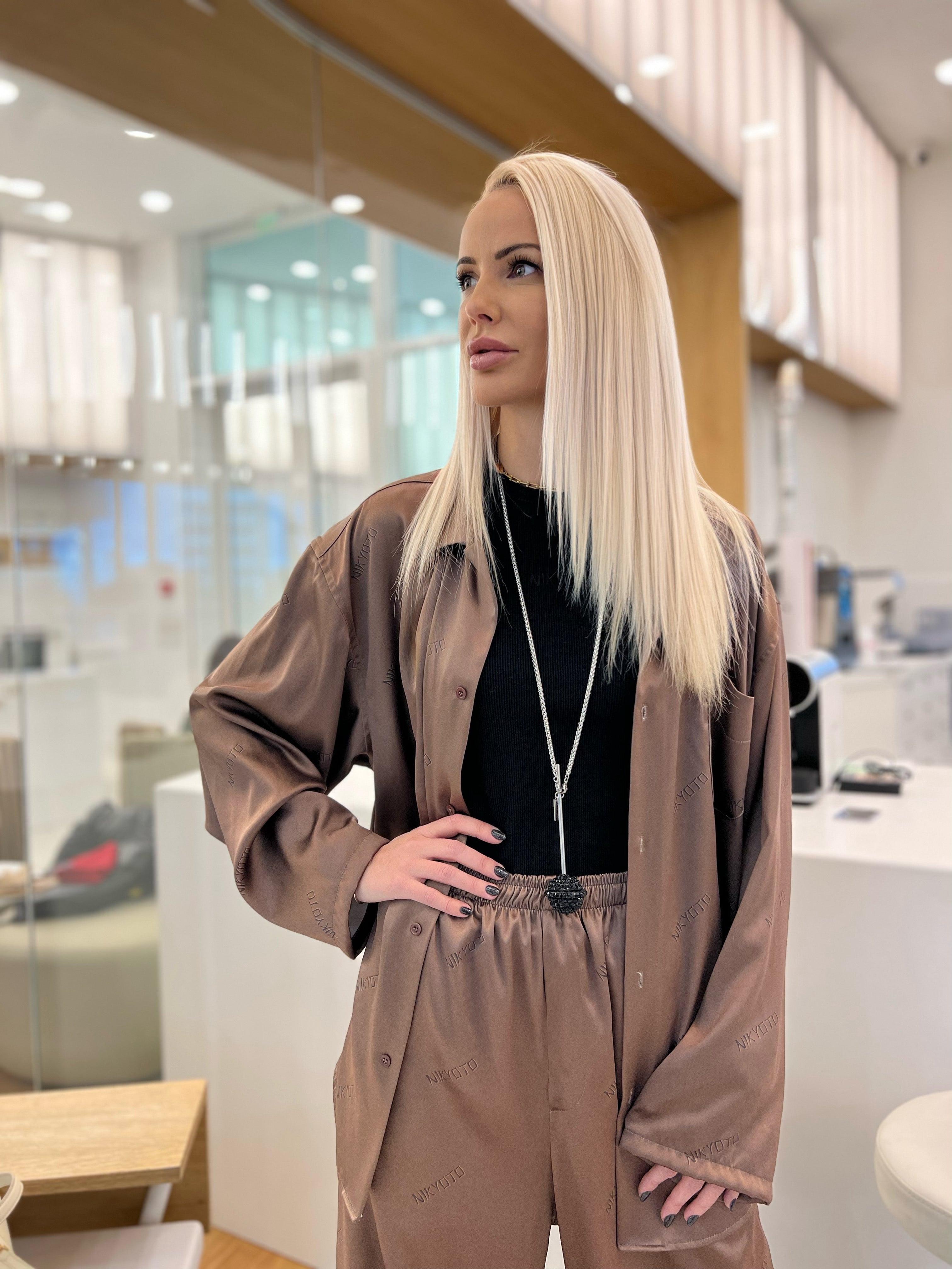 Brown Nikyoto Monogram All season pyjama set