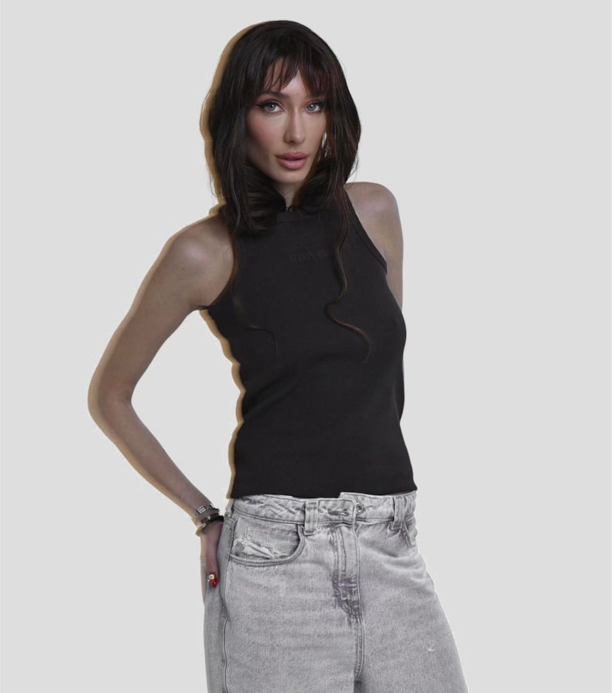 Brown Nikyoto tank top-1